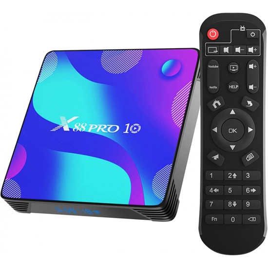 2022 Android TV Box 11.0,4GB RAM 32GB ROM RK3318 Quad- Core 3D 4K Smart Box,Support 2.4G/5.8G Dual WiFi,BT 4.1,100M Ethernet LAN X10 Streaming Video Box