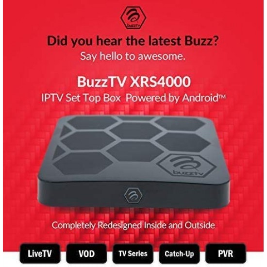 BuzzTV XRS4000-4GB RAM 32GB Storage Dual Band WiFi + Free Extra Remote