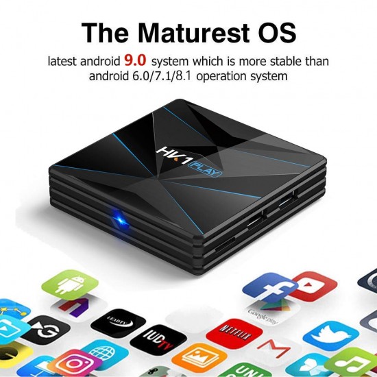 HK1 Play Amlogic S905X2 4GB DDR4 RAM 64GB EMMC ROM 5G WIFI bluetooth 4.1 Android 9.0 4K H.265 TV Box